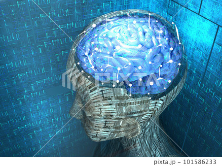 AI　人工知能　ロボット　アンドロイド　テクノロジー(3DCGイメージ) 101586233