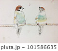 子供が書いた2羽のすずめ　 101586635