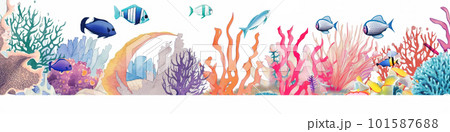 An underwater scene with fish and corals. AI generative image An underwater scene with fish and corals. AI generative image 101587688