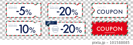 Coupon vector icon set with Italian flag pattern that can be used for Italian sale Coupon vector icon set with Italian flag pattern that can be used for Italian sale 101588085