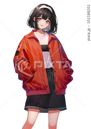赤いジャケットの女の子「AI生成画像」 101588201