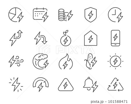 Energy icon set. It included electric, power, charge, ev, and more icons. Energy icon set. It included electric, power, charge, ev, and more icons. 101588471