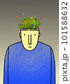 Man with a tree in his head.  illustration of plant and flower 101588632