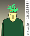 Man with a tree in his head.  illustration of plant and flower 101588634
