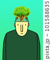 Man with a tree in his head.  illustration for your design 101588635