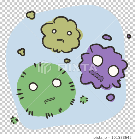 Cute mold and virus illustration during the rainy season 101588643