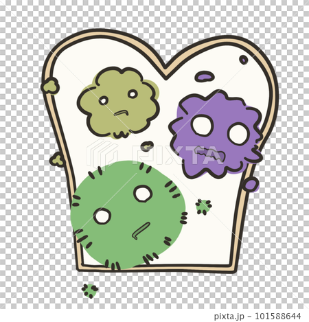 Illustration of mold and virus that occurred in bread during the rainy season 101588644