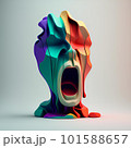 3D Illustration of a Colorful Sculpture on a White Background 101588657