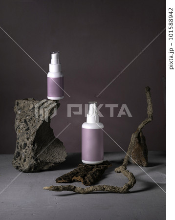 cosmetic product mockups on podium. Background for presentation of cosmetic. Still Life banner. Natural cosmetic concept cosmetic product mockups on podium. Background for presentation of cosmetic. Still Life banner. Natural cosmetic concept 101588942