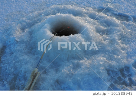 A fishing rod is a tackle in the form of a flexible whip made of wood, which is intended. It consists of a fishing rod, fishing line and rigging. A hole. Winter fishing. 101588945