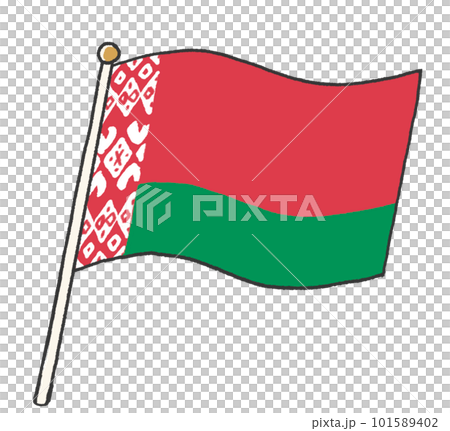 白俄羅斯國旗的插圖，看起來像是孩子手寫的 101589402