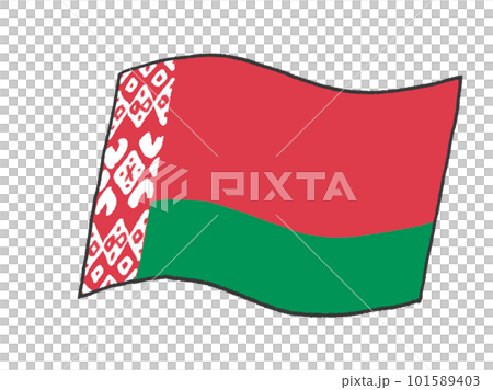 白俄羅斯國旗的插圖，看起來像是孩子手寫的 101589403
