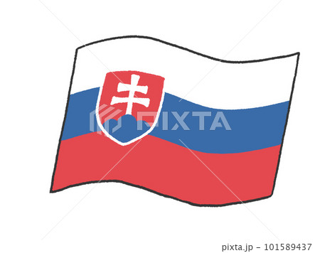 子供が手書きしたようなスロバキアの国旗のイラスト 101589437