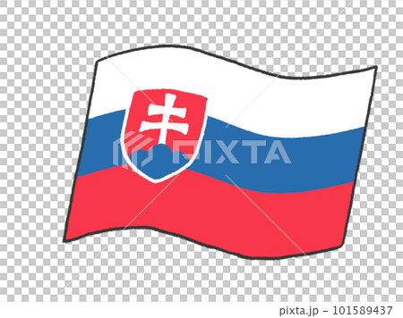 子供が手書きしたようなスロバキアの国旗のイラスト 101589437