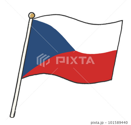子供が手書きしたようなチェコの国旗のイラスト 101589440
