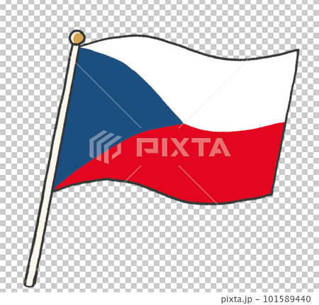 子供が手書きしたようなチェコの国旗のイラスト 101589440