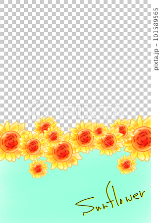 Cute sunflower postcard in watercolor style Cute sunflower postcard in watercolor style 101589565