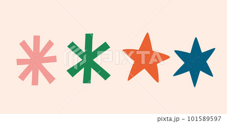 星とキラキラ　デザイン素材セット 101589597