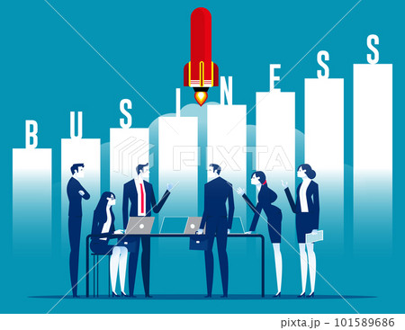 Business team working together on their startup. Business growth vector illustration 101589686