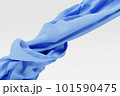 3D illustration of the   blue carbon fabric design element. Close up of the cloth material flying  101590475