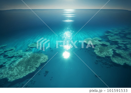 海中から見た太陽 101591533