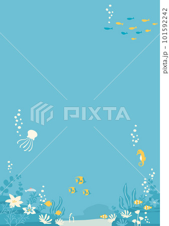 海の中の生き物の背景イラスト 101592242