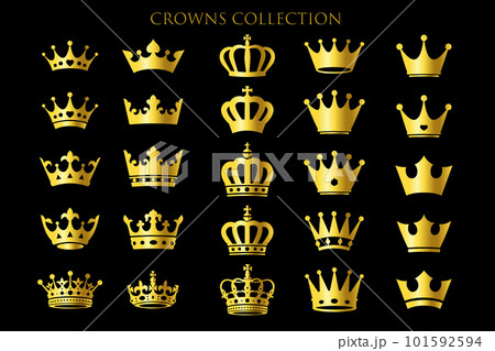 シンプルなゴールドの王冠デザインセット 101592594