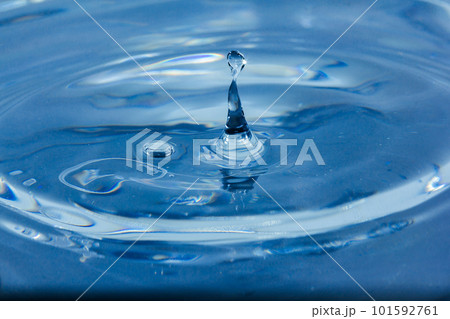 splashing blue water droplets 101592761