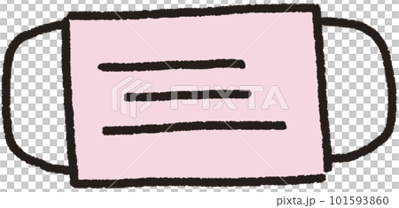 Front illustration of a simple non-woven mask 101593860
