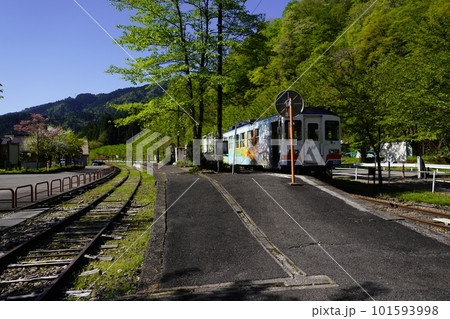 長良川鉄道　北濃駅に停車中のナガラ200型201号 101593998