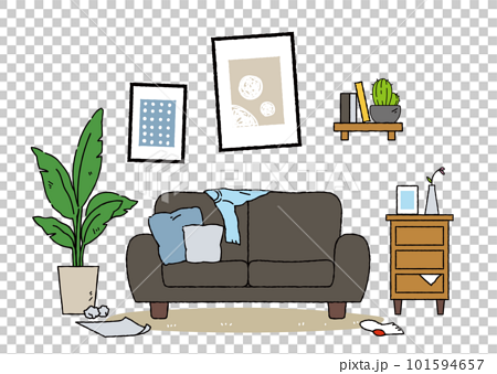 Simple Messy Living Room Ilration