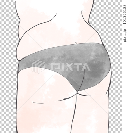 ぽっちゃりした女性の後ろ姿　下半身 101596188