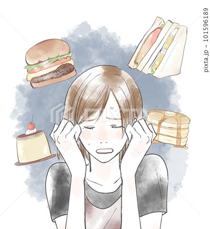 食欲を我慢する女性 101596189