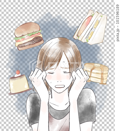 食欲を我慢する女性 101596189