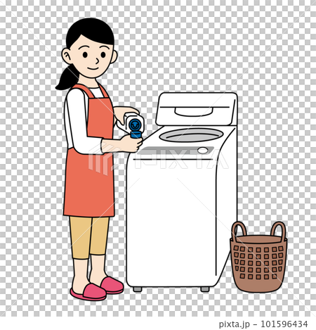 家庭主婦洗衣服 101596434