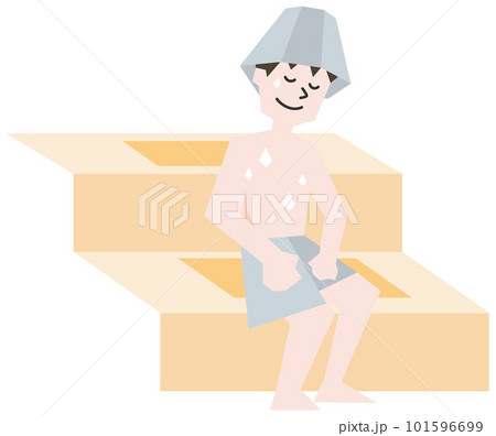 サウナで汗をかく男性 サウナで汗をかく男性 101596699