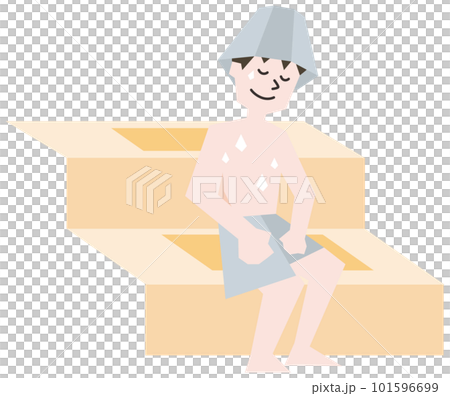 サウナで汗をかく男性 サウナで汗をかく男性 101596699