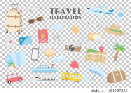 Simple travel vector illustration set. 101597881
