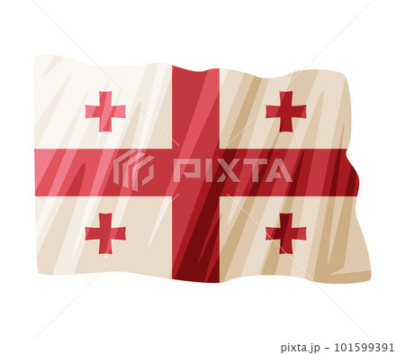 Flag of Georgia as Distinctive Sign and Country Attribute Vector Illustration 101599391