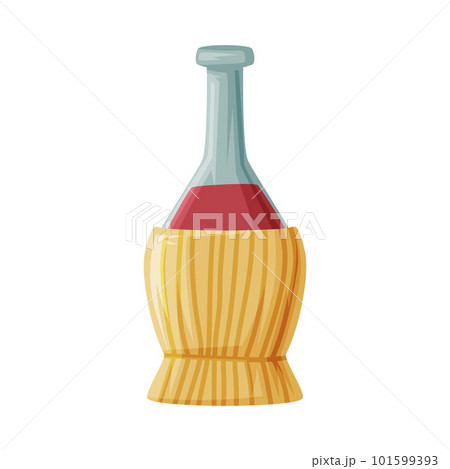 Glass of Georgian Wine in Bottle as Cultural Symbol and Country Attribute Vector Illustration 101599393