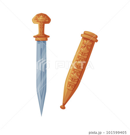 Steel Sharp Dagger as Georgia Country Attribute Vector Illustration 101599405