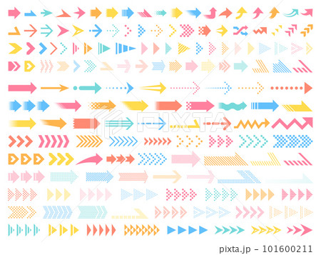 カラフルな矢印アイコンのセット カラフルな矢印アイコンのセット 101600211