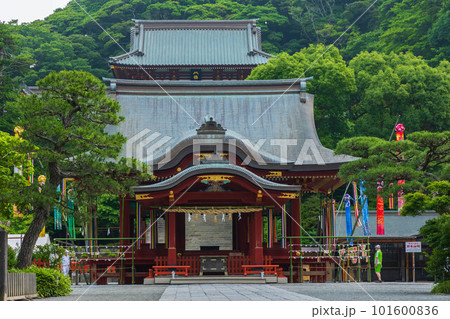 古都鎌倉の初夏 鶴岡八幡宮 舞殿と本宮(上宮) 古都鎌倉の初夏 鶴岡八幡宮 舞殿と本宮(上宮) 101600836