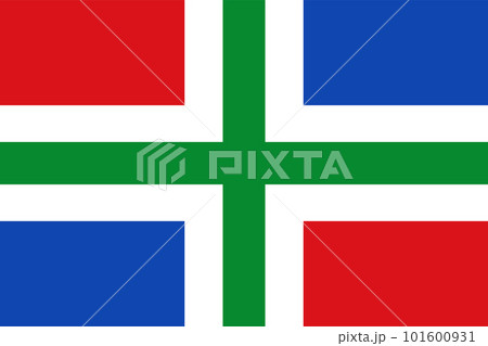 Flag of Groningen province (Kingdom of the Netherlands, Holland) Grunn or Grinslan 101600931