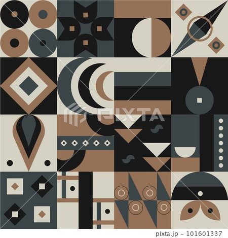 Abstract geometric pattern design in retro style. Vector illustration. Abstract geometric pattern design in retro style. Vector illustration. 101601337