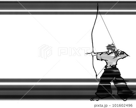 弓道（墨絵風のフレーム） 101602496