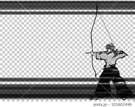 弓道（墨絵風のフレーム） 101602496