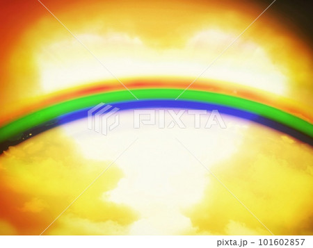 ハート型の太陽に虹が架かる抽象的な背景 ハート型の太陽に虹が架かる抽象的な背景 101602857