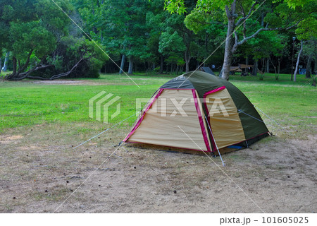 キャンプのイメージ・ツーリングや一人旅に快適そうなソロテント・早朝の田浦野営場・徳島県鳴門市(1) キャンプのイメージ・ツーリングや一人旅に快適そうなソロテント・早朝の田浦野営場・徳島県鳴門市(1) 101605025