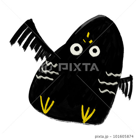 Monster character illustration yellow black fun cartoon doodle oil painting art Monster character illustration yellow black fun cartoon doodle oil painting art 101605874